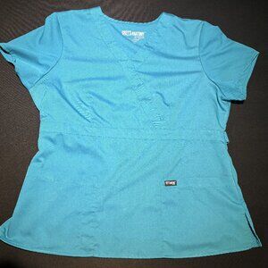 Grey's Anatomy Scrub Top Women's XL Short Sleeve Pockets Uniform